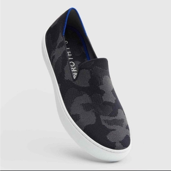 Rothy's The Original Slip On Sneaker Loafers Camo - Black and Gray Size 8 - Picture 7 of 10